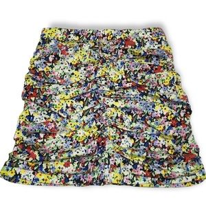 Zara floral ruched mini skirt